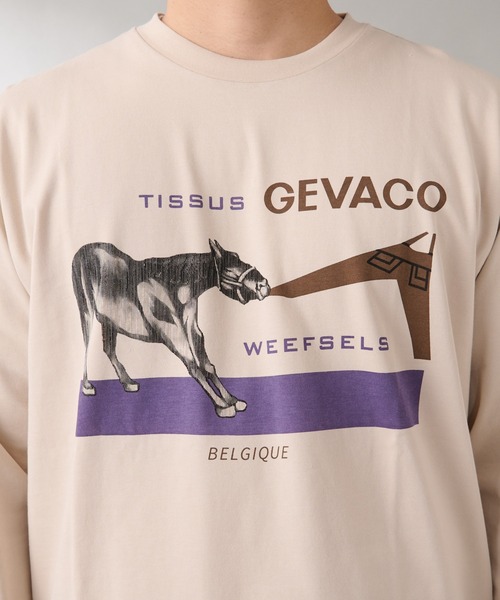 GEVACO(ゲバコ)の「【GEVACO/ゲバコ】馬プリント長袖Tee(Tシャツ/カットソー・メンズ・ブラック/ホワイト/ベージュ・L)」の22枚目の写真