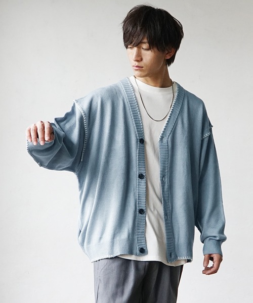 MinoriTY(マイノリティ)の「ハンドステッチカーディガン 秋服 メンズ(カーディガン/ボレロ・メンズ・キナリ/ブラック/サックスブルー/グレー・M/L)」の19枚目の写真