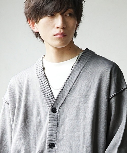 MinoriTY(マイノリティ)の「ハンドステッチカーディガン 秋服 メンズ(カーディガン/ボレロ・メンズ・キナリ/ブラック/サックスブルー/グレー・M/L)」の13枚目の写真