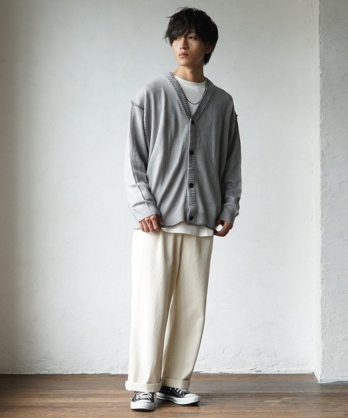 MinoriTY(マイノリティ)の「ハンドステッチカーディガン 秋服 メンズ(カーディガン/ボレロ・メンズ・キナリ/ブラック/サックスブルー/グレー・M/L)」の16枚目の写真