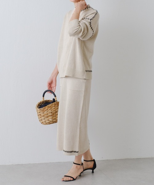 BEARDSLEY（ビアズリー）の「ステッチニットスカート（スカート）」 - WEAR