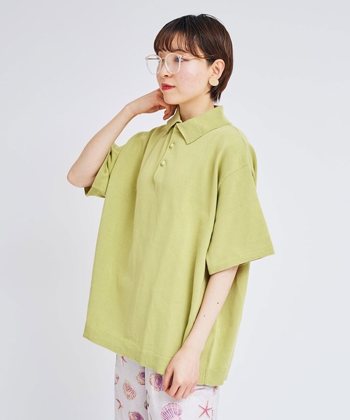 I am I - I AM Iアイアムアイ　カットソーニットTシャツセーター異素材プリーツコットン I am I in fact（アイアムアイインファクト）の「COTTON KNIT