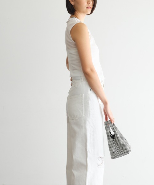 GALLARDAGALANTE(ガリャルダガランテ)の「【La nature linge】チュールノースリーブトップス(Tシャツ/カットソー・レディース・ブルー/ブラック/ホワイト・FREE)」の5枚目の写真