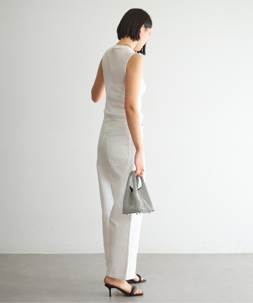 GALLARDAGALANTE(ガリャルダガランテ)の「【La nature linge】チュールノースリーブトップス(Tシャツ/カットソー・レディース・ブルー/ブラック/ホワイト・FREE)」の8枚目の写真