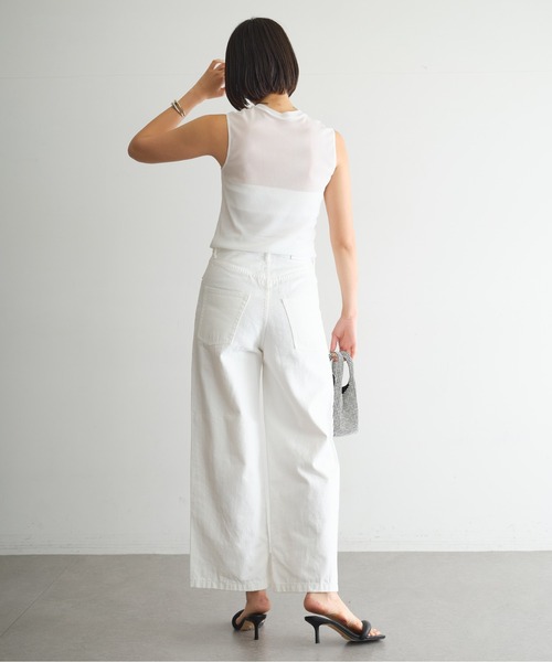 GALLARDAGALANTE(ガリャルダガランテ)の「【La nature linge】チュールノースリーブトップス(Tシャツ/カットソー・レディース・ブルー/ブラック/ホワイト・FREE)」の9枚目の写真