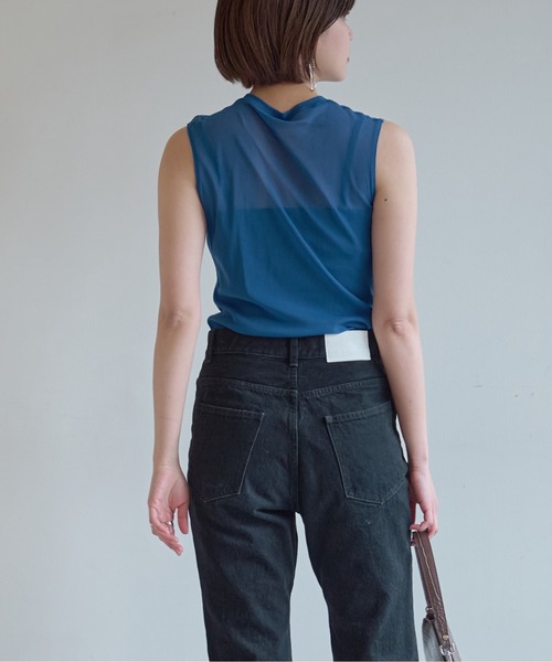 GALLARDAGALANTE(ガリャルダガランテ)の「【La nature linge】チュールノースリーブトップス(Tシャツ/カットソー・レディース・ブルー/ブラック/ホワイト・FREE)」の17枚目の写真