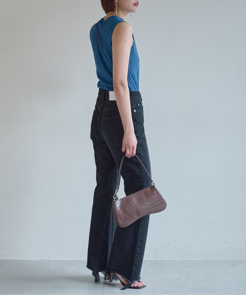 GALLARDAGALANTE(ガリャルダガランテ)の「【La nature linge】チュールノースリーブトップス(Tシャツ/カットソー・レディース・ブルー/ブラック/ホワイト・FREE)」の19枚目の写真