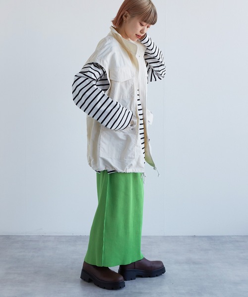 w closet(ダブルクローゼット)の「ボーダーオープンスリーブプルオーバー(Tシャツ/カットソー・レディース・ホワイト×ブラック/ブルー系その他/ピンク系その他/ホワイト×イエロー・FREE)」の8枚目の写真