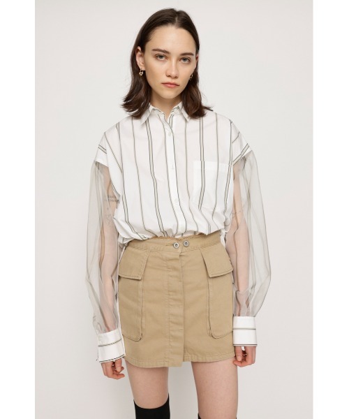 SLY（スライ）の「SHEER SLEEVE シャツ シアースリーブ シアー