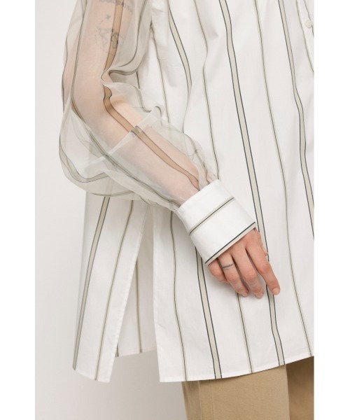 SLY（スライ）の「SHEER SLEEVE シャツ シアースリーブ シアー