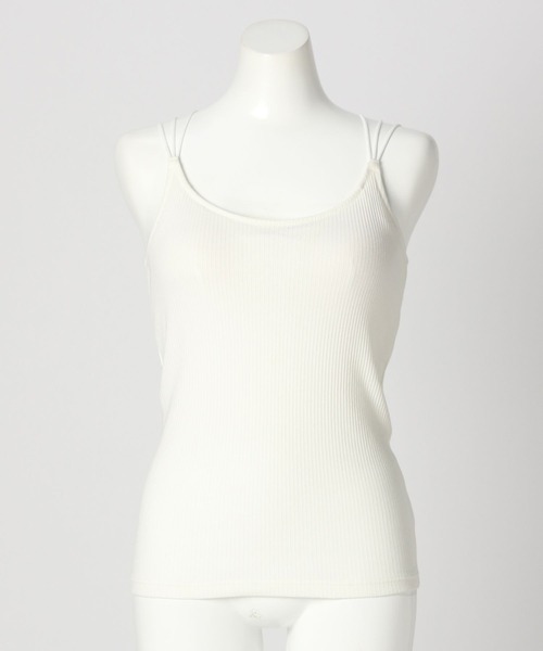 bijorie（ビジュリィ）の「【bijorie】カップ付きリブキャミ／NEW BASIC series 23SS（キャミソール・レディース・レッド/オフホワイト/チャコール・MEDIUM/LARGE/LG）」の4枚目の写真