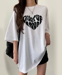 Dalfwin | 韓国ファッションLOVEロゴオーバーサイズ Tシャツ(Tシャツ/カットソー)
