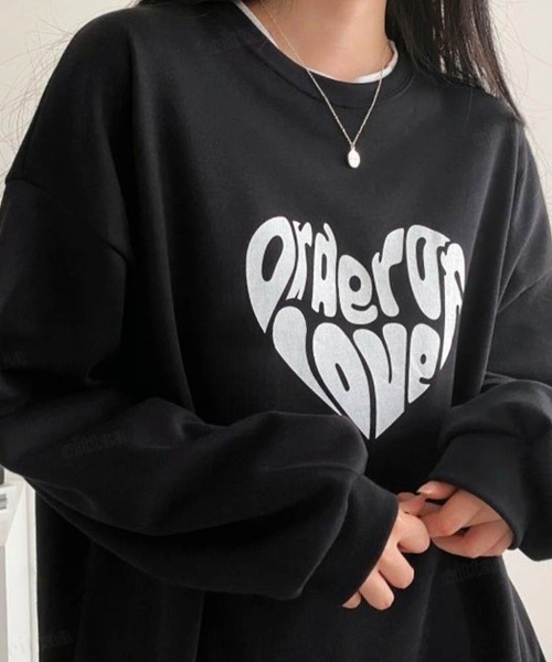 Dalfwin（ダールフィン）の「韓国ファッションLOVEロゴオーバーサイズ Tシャツ（Tシャツ/カットソー・レディース・ホワイト/ブラック/チャコールグレー/ブルー系その他3/ブラック系その他3/ホワイト系その他3・FREE/フリー）」の22枚目の写真