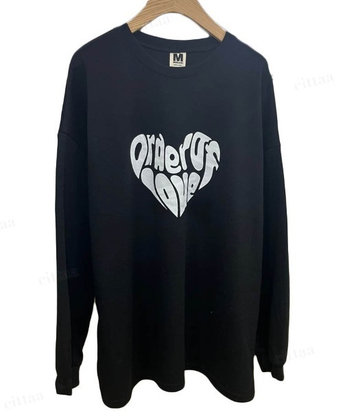 Dalfwin（ダールフィン）の「韓国ファッションLOVEロゴオーバーサイズ Tシャツ（Tシャツ/カットソー・レディース・ホワイト/ブラック/チャコールグレー/ブルー系その他3/ブラック系その他3/ホワイト系その他3・FREE/フリー）」の12枚目の写真