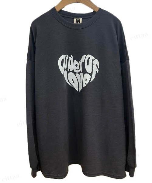 Dalfwin（ダールフィン）の「韓国ファッションLOVEロゴオーバーサイズ Tシャツ（Tシャツ/カットソー・レディース・ホワイト/ブラック/チャコールグレー/ブルー系その他3/ブラック系その他3/ホワイト系その他3・FREE/フリー）」の13枚目の写真