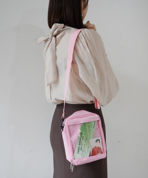 Port（ポート）の「【 推し事 / オタ活 】 クリア ポケット付き ショルダー バッグ #_（ショルダーバッグ・レディース・ブラック/ピンク/ホワイト/ブルー・FREE）」の4枚目の写真