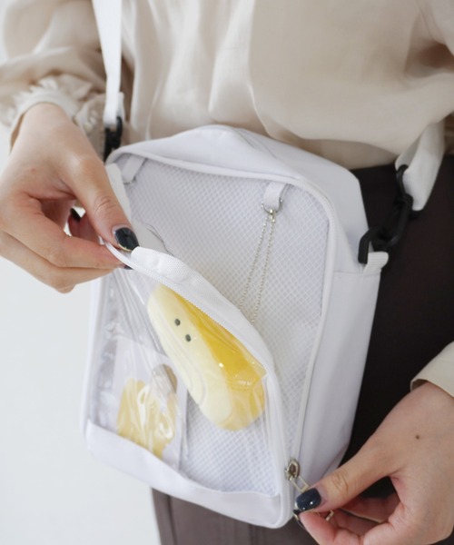 Port（ポート）の「【 推し事 / オタ活 】 クリア ポケット付き ショルダー バッグ #_（ショルダーバッグ・レディース・ブラック/ピンク/ホワイト/ブルー・FREE）」の7枚目の写真