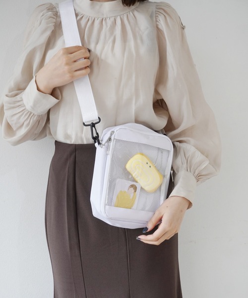 Port（ポート）の「【 推し事 / オタ活 】 クリア ポケット付き ショルダー バッグ #_（ショルダーバッグ・レディース・ブラック/ピンク/ホワイト/ブルー・FREE）」の6枚目の写真