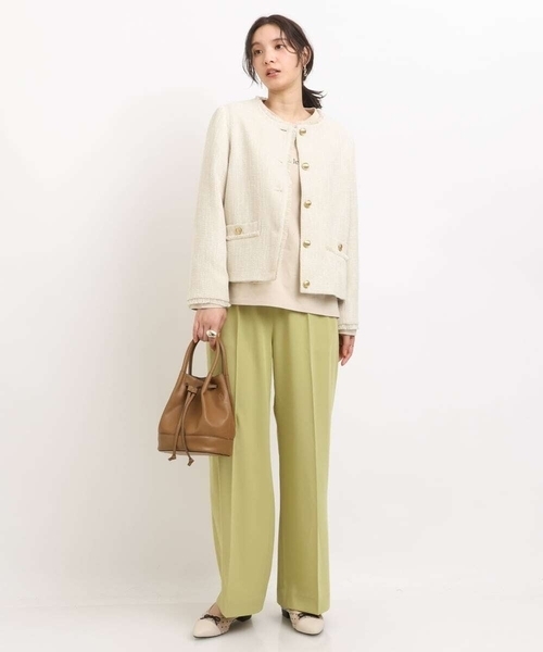 a.v.v（アーヴェヴェ）の「ノーカラーツイードジャケット（ノーカラージャケット・レディース・ブラック/アイボリー・40/38/36）」の12枚目の写真