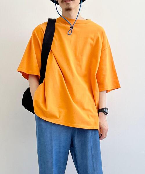 CITEN(シテン)の「<CITEN>スタンダードヒュージTシャツ(Tシャツ/カットソー・メンズ・オレンジ/ホワイト/ライトブルー/ベージュ・FREE)」の4枚目の写真