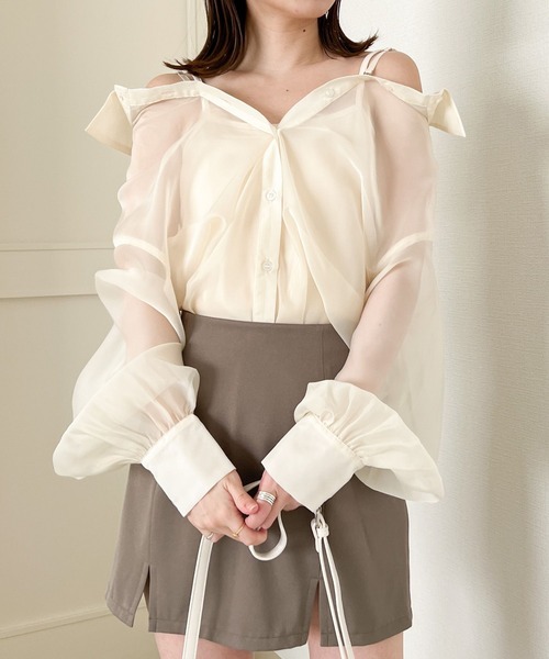 Heather(ヘザー)の「AZATOドッキングシャツ 194313(シャツ/ブラウス・レディース・グリーン/ピンク/イエロー/オフホワイト・FREE)」の1枚目の写真