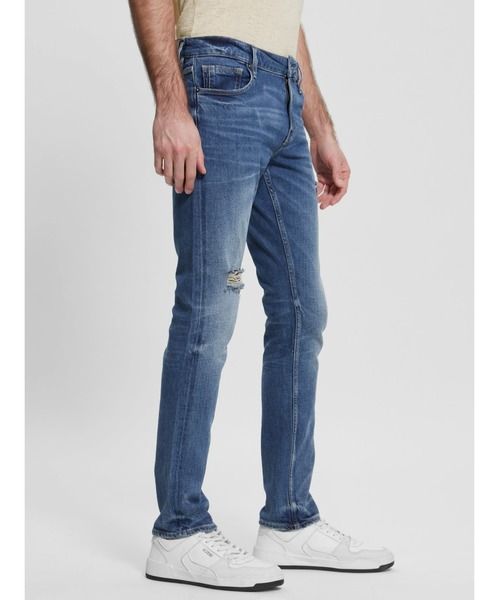 Guess（ゲス）の「Eco Miami Destroyed Skinny Jeans（デニムパンツ・メンズ・インディゴブルー・30inch/31inch/32inch/29inch）」の3枚目の写真