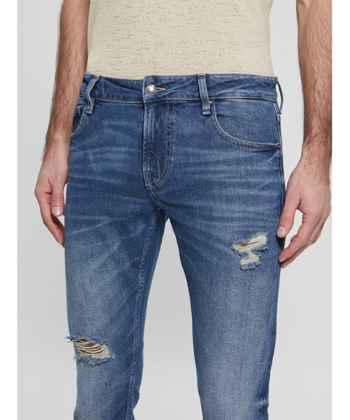 Guess（ゲス）の「Eco Miami Destroyed Skinny Jeans（デニムパンツ・メンズ・インディゴブルー・30inch/31inch/32inch/29inch）」の5枚目の写真