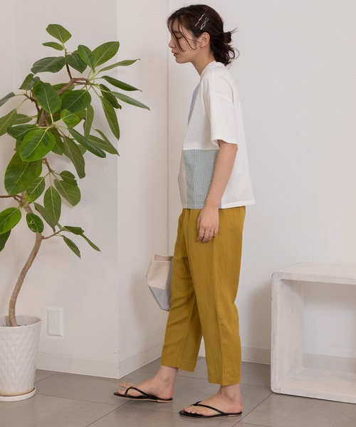 POU DOU DOU（プードゥドゥ）の「ランダムパッチワークTee（Tシャツ/カットソー・レディース・オフホワイト/ブラック/ライトブルー・3）」の14枚目の写真