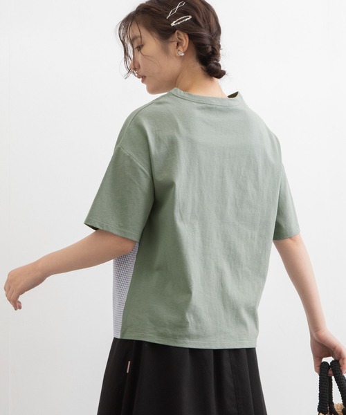 POU DOU DOU（プードゥドゥ）の「ランダムパッチワークTee（Tシャツ/カットソー・レディース・オフホワイト/ブラック/ライトブルー・3）」の18枚目の写真