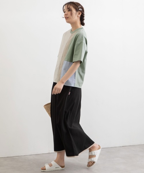 POU DOU DOU（プードゥドゥ）の「ランダムパッチワークTee（Tシャツ/カットソー・レディース・オフホワイト/ブラック/ライトブルー・3）」の22枚目の写真