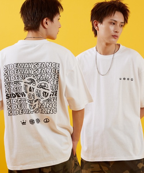 SIDEWAY STANCE（サイドウェイスタンス）の「【SIDEWAY STANCE】オリジナル グラフィック プリント 半袖Tシャツ（Tシャツ/カットソー・メンズ・ブラック系その他2/オリーブ/ホワイト系その他3/ホワイト系その他2/ホワイト/ブラック系その他3/ブラック/ブラック系その他4/ホワイト系その他/ピンク/イエロー/ホワイト系その他4/セージグリーン/パープル/ブラック系その他/パープル系その他/ブラック系その他5/ホワイト系その他5/ホワイト系その他6/ブラック系その他6/ブラック系その他7/ホワイト系その他7/パープル系その他3/ダークブルー/パープル系/パープル系その他2/ブルー系その他/グレー系その他/カーキ/グレー/ブラック系/カーキ系/グレー系/ホワイト系/パープル系1/ブラック系1/ホワイト系1・LARGE/X-LARGE/MEDIUM/SMALL）」の8枚目の写真