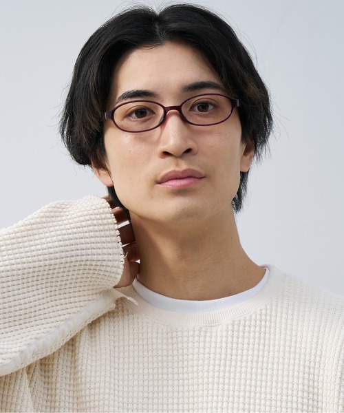 Zoff（ゾフ）の「オーバル型 メガネ｜軽量｜BASIC（ベーシック）（メガネ・メンズ・ブラウン/ブラック/パープル/ベージュ・FREE）」の4枚目の写真