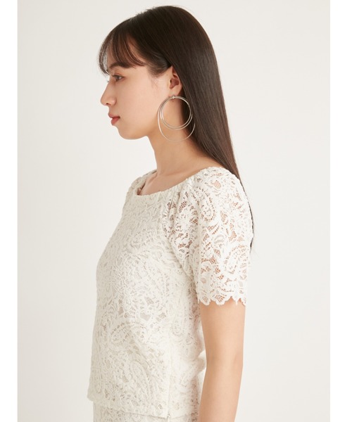 スナイデル　ホワイトレースホルターネックトップス サテン地レースホルターネックトップス - エクリュ | ZARA Japan