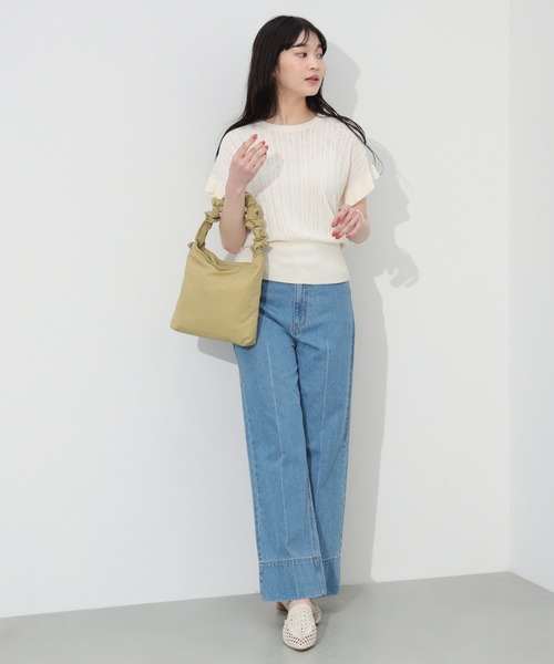 BEAMS HEART（ビームスハート）の「袖フリル ニットプルオーバー（Tシャツ/カットソー・レディース・イエロー/ホワイト系その他5/ブルー系その他4/ネイビー/ブルー系その他/パープル系その他4・FREE）」の8枚目の写真