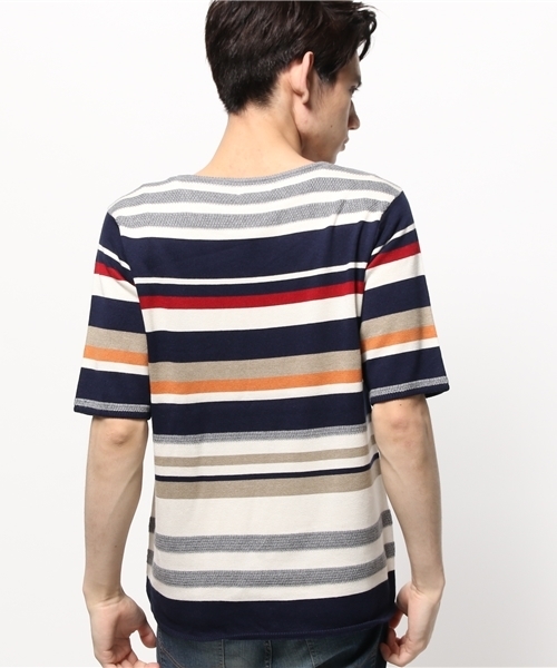 CIAOPANIC（チャオパニック）の「【Ciaopanic】　マルチボーダーC/NS/Sニット（ニット/セーター・メンズ・ネイビー/ホワイト・MEDIUM/LARGE）」の5枚目の写真