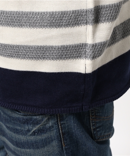 CIAOPANIC（チャオパニック）の「【Ciaopanic】　マルチボーダーC/NS/Sニット（ニット/セーター・メンズ・ネイビー/ホワイト・MEDIUM/LARGE）」の8枚目の写真