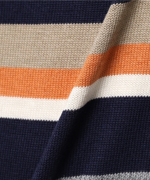 CIAOPANIC（チャオパニック）の「【Ciaopanic】　マルチボーダーC/NS/Sニット（ニット/セーター・メンズ・ネイビー/ホワイト・MEDIUM/LARGE）」の9枚目の写真