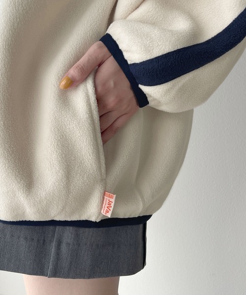 Java（ジャバ）の「《Javaジャバコラボ》大人スポーティ!ロゴ刺繍 フリーストオーバーサイズラックジャケット（スウェット・レディース・ブラウン/ブラック/アイボリー/ネイビー/オレンジ・LARGE/MEDIUM/SMALL/X-LARGE）」の19枚目の写真