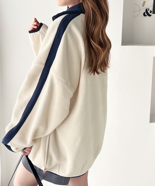 Java（ジャバ）の「《Javaジャバコラボ》大人スポーティ!ロゴ刺繍 フリーストオーバーサイズラックジャケット（スウェット・レディース・ブラウン/ブラック/アイボリー/ネイビー/オレンジ・LARGE/MEDIUM/SMALL/X-LARGE）」の17枚目の写真