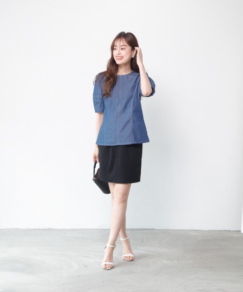 M.deux（エムドゥ）の「〈デニムブラウス〉（シャツ/ブラウス・レディース・ブルー/ネイビー・MEDIUM）」の16枚目の写真