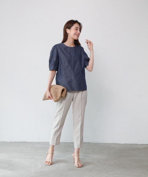 M.deux（エムドゥ）の「〈デニムブラウス〉（シャツ/ブラウス・レディース・ブルー/ネイビー・MEDIUM）」の14枚目の写真