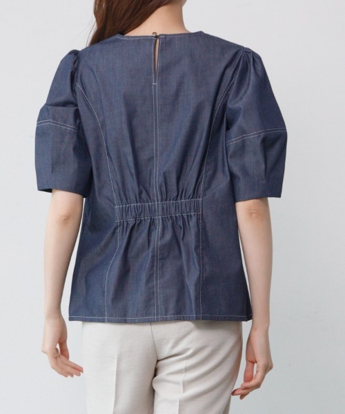 M.deux（エムドゥ）の「〈デニムブラウス〉（シャツ/ブラウス・レディース・ブルー/ネイビー・MEDIUM）」の12枚目の写真