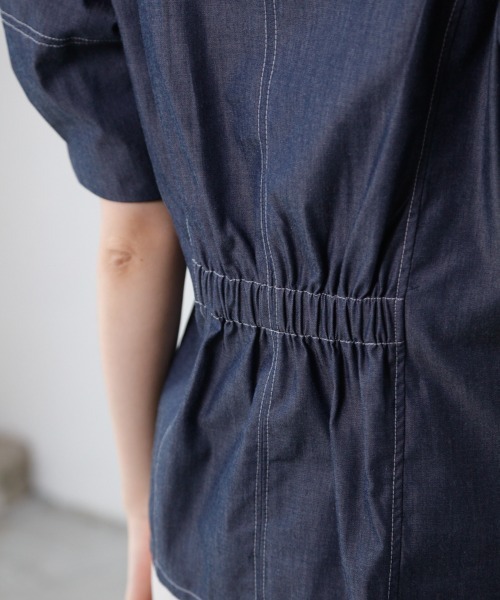 M.deux（エムドゥ）の「〈デニムブラウス〉（シャツ/ブラウス・レディース・ブルー/ネイビー・MEDIUM）」の18枚目の写真