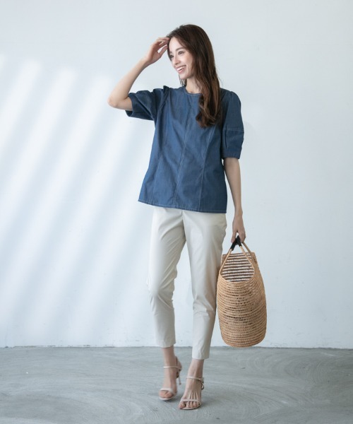 M.deux（エムドゥ）の「〈デニムブラウス〉（シャツ/ブラウス・レディース・ブルー/ネイビー・MEDIUM）」の21枚目の写真