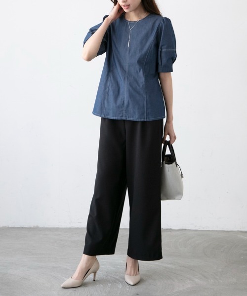 M.deux（エムドゥ）の「〈デニムブラウス〉（シャツ/ブラウス・レディース・ブルー/ネイビー・MEDIUM）」の5枚目の写真