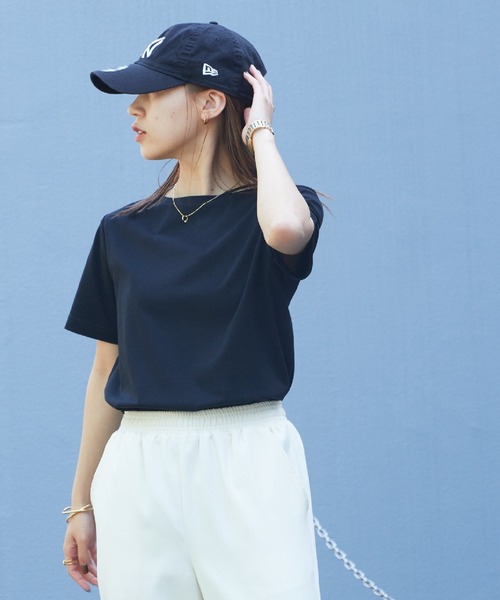 COLONY 2139（コロニートゥーワンスリーナイン）の「スマート半袖コンパクトTシャツ（Tシャツ/カットソー・レディース・ホワイト/ネイビー/ブラック/チャコールグレー・FREE）」の14枚目の写真