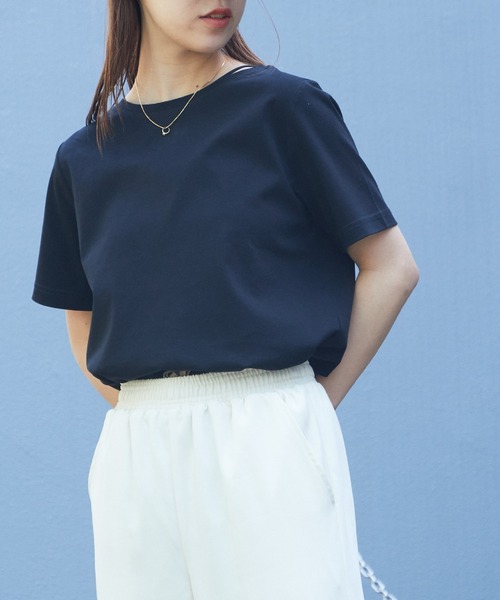 COLONY 2139（コロニートゥーワンスリーナイン）の「スマート半袖コンパクトTシャツ（Tシャツ/カットソー・レディース・ホワイト/ネイビー/ブラック/チャコールグレー・FREE）」の13枚目の写真