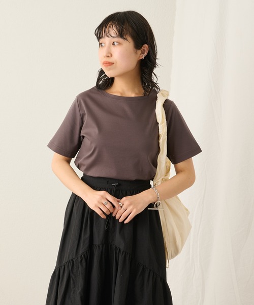 COLONY 2139（コロニートゥーワンスリーナイン）の「スマート半袖コンパクトTシャツ（Tシャツ/カットソー・レディース・ホワイト/ネイビー/ブラック/チャコールグレー・FREE）」の16枚目の写真