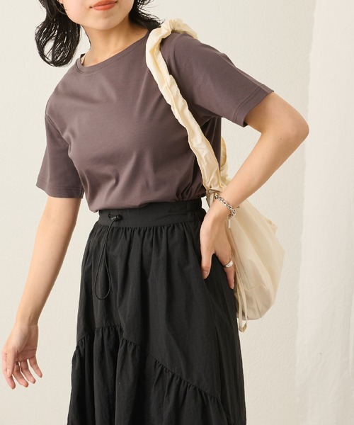 COLONY 2139（コロニートゥーワンスリーナイン）の「スマート半袖コンパクトTシャツ（Tシャツ/カットソー・レディース・ホワイト/ネイビー/ブラック/チャコールグレー・FREE）」の15枚目の写真