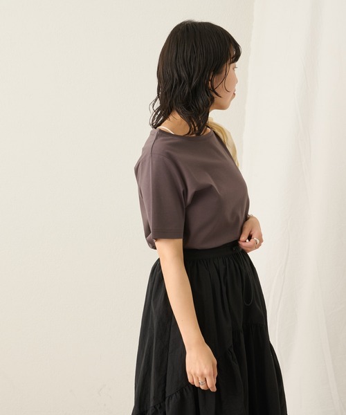 COLONY 2139（コロニートゥーワンスリーナイン）の「スマート半袖コンパクトTシャツ（Tシャツ/カットソー・レディース・ホワイト/ネイビー/ブラック/チャコールグレー・FREE）」の17枚目の写真